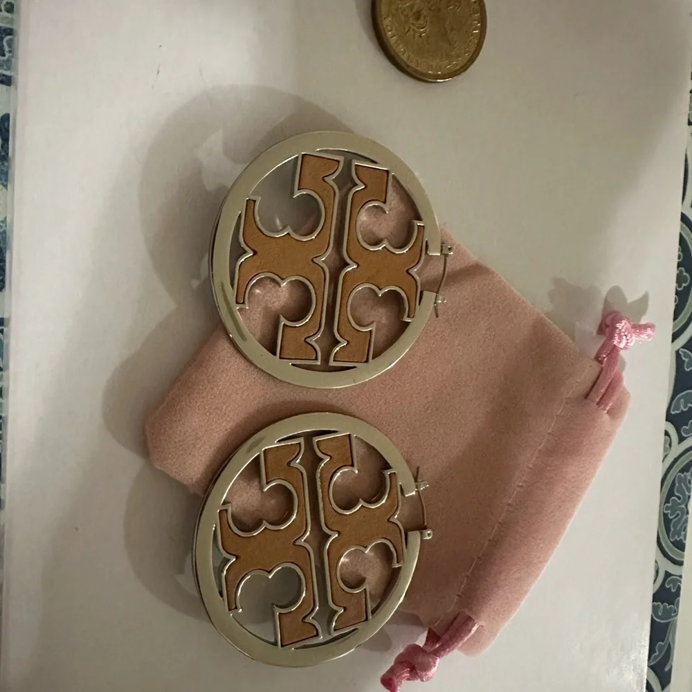 MILLER LEATHER-INLAY HOOP EARRING